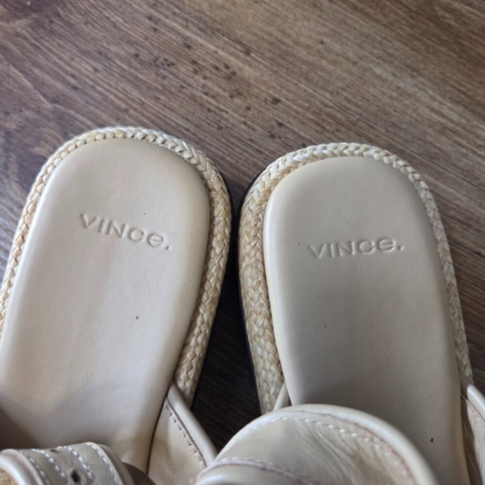 Vince Helena Raffia Lug-Sole Sandal Size 5 - Picture 8 of 9